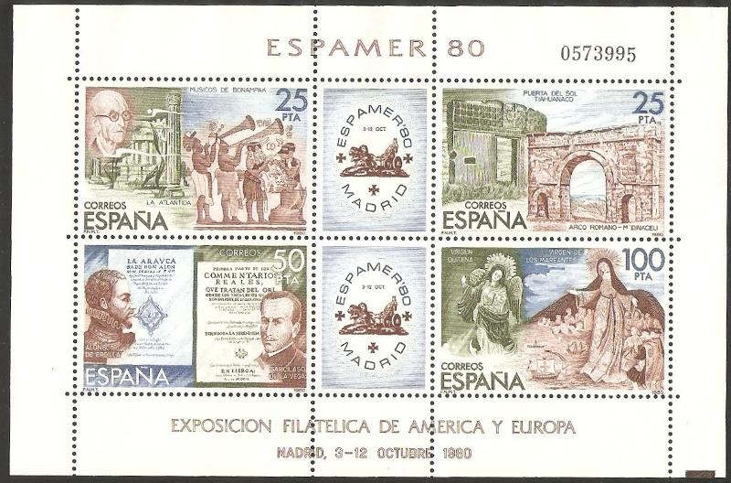 2583 - H.B. Exposición Filatélica de América y Europa,  Espamer 80