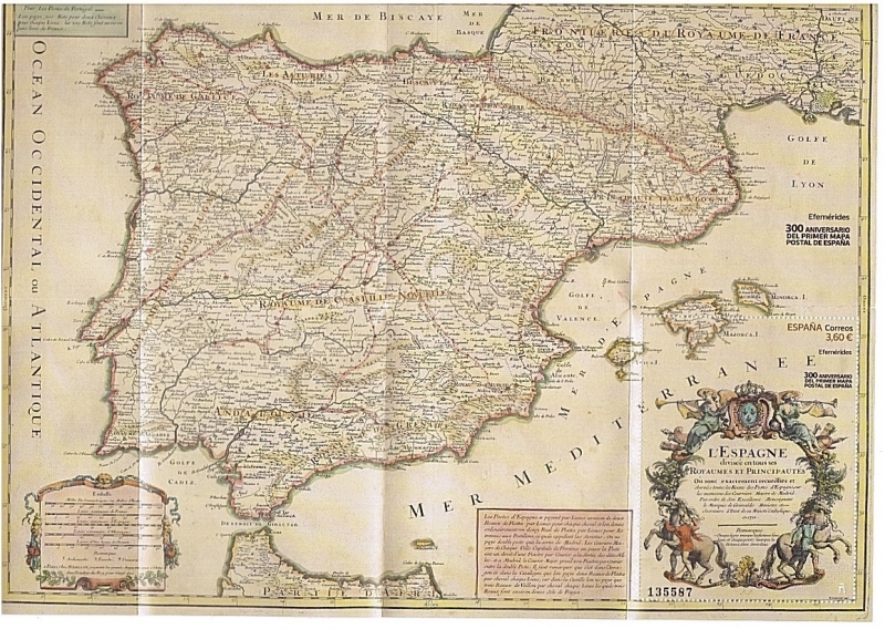 III cent. del primer mapa postal de España