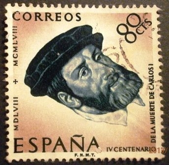 ESPAÑA 1958  IV Centenario de la muerte Carlos I de España y V de Alemania