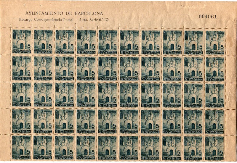 Ayuntamiento Barcelona 1938 Serie 6ª -Q