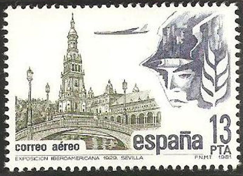 2635 - Exposición Iberoamericana de 1929, Plaza de España en Sevilla