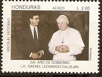 SEGUNDO  AÑO  DE  GOBIERNO  DEL  LIC.  RAFAEL  LEONARDO  CALLEJAS.  VISITA  AL  VATICANO.