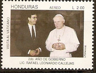 SEGUNDO  AÑO  DE  GOBIERNO  DEL  LIC.  RAFAEL  LEONARDO  CALLEJAS.  VISITA  AL  VATICANO.