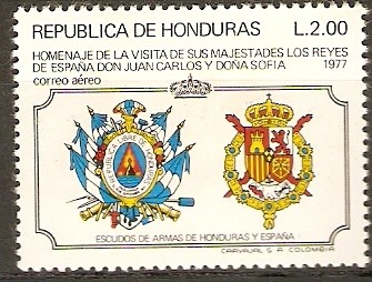 VISITA  DE  LOS  REYES  DE  ESPAÑA  A  HONDURAS.  ESCUDOS.