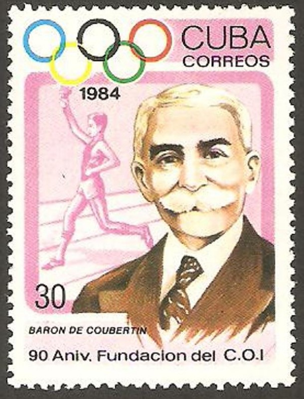 90 aniv. fundacion del COI, baron de coubertin