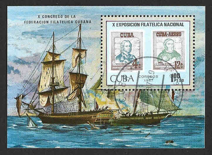2927 - HB X Exposición Nacional de Filatelia Cubana