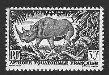 166 - Rinoceronte Negro (África Ecuatorial Francesa)