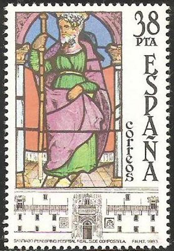 2723 - Vidriera en el Hospital Real de Santiago de Compostela, Santiago Apóstol