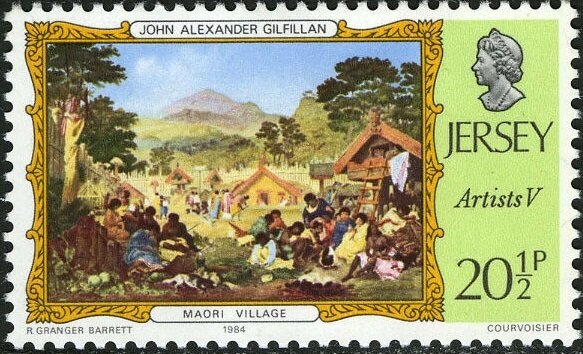 Vínculos con Australia: Pinturas de John Alexander Gilfillan,Aldea maorí 