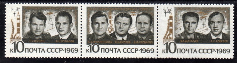 Tripulacion de los Soyuz 6, 7 y 8