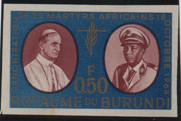 Papa Pablo VI y Rey Mwami Mwambutsa IV