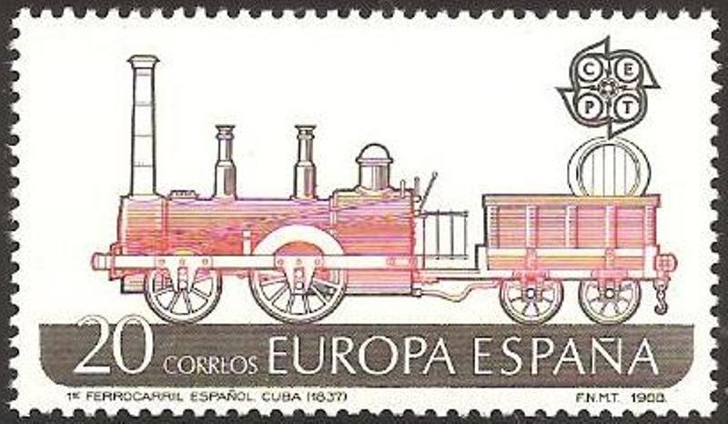 2949 - europa cept, primer ferrocarril español en cuba