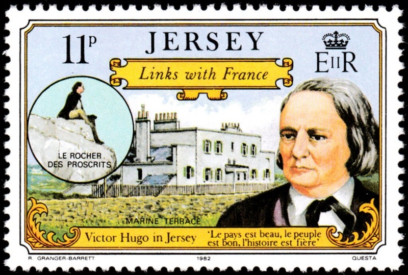 Vínculos históricos entre Jersey y Francia. Victor Hugo, Le Rocher des Proscrits y Terraza Marina