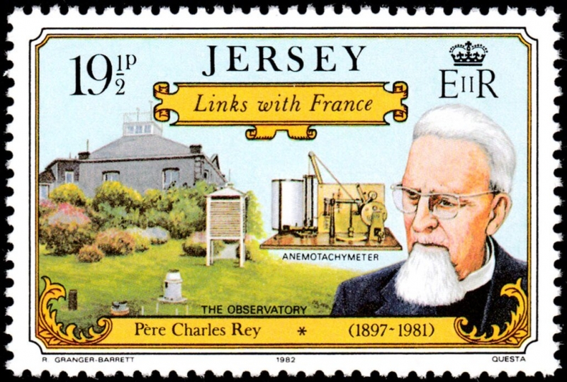 Vínculos históricos entre Jersey y Francia. Pere Charles Rey, taquímetro anemo, el Observatorio, St 