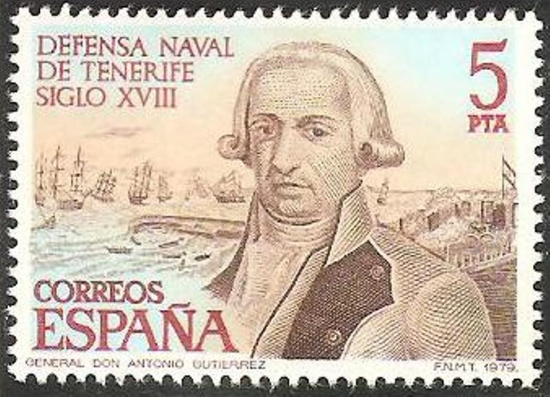 2536 - defensa naval de tenerife, siglo XVIII; general antonio gutierrez