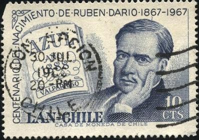 LAN CHILE. 100 años nacimiento de RUBEN DARÍO. Libro AZUL.