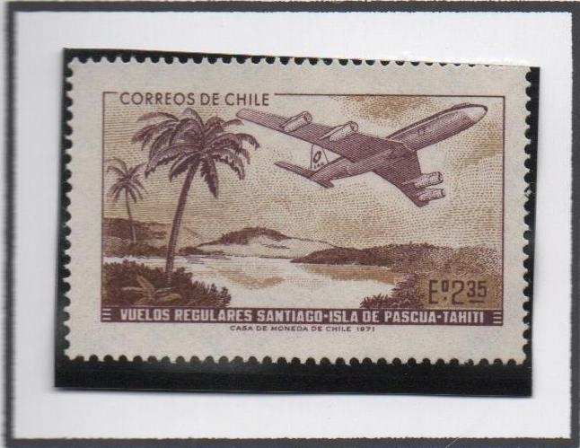 Boeig 707 sobrevolando l' isla d' Pascua
