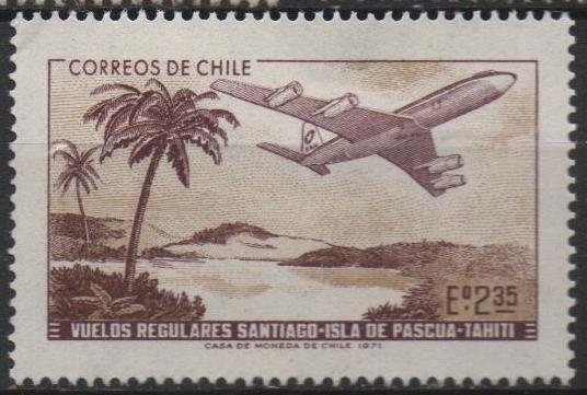 Boeig 707 sobrevolando l' isla d' Pascua