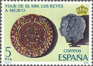 ESPAÑA 1978 2493 Sello Nuevo Viaje  de SS. MM. los Reyes a Hispanoamérica. Calendario Azteca