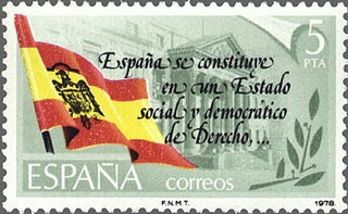 ESPAÑA 1978 2507 Sello Nuevo Proclamacion de la Constitución Española Bandera
