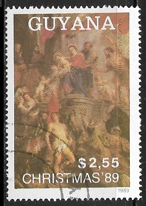 Navidad 1989 - La Virgen y el Niño entronizados con los santos