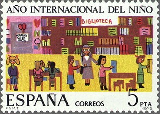 ESPAÑA 1979 2519 Sello Nuevo Año Internacional del niño Dibujo infantil