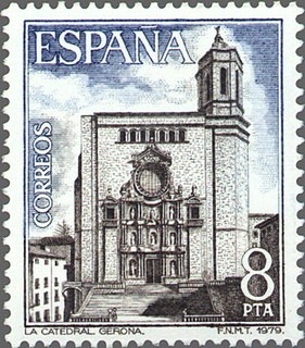 ESPAÑA 1979 2528 Sello Nuevo Serie Paisajes y Monumentos Catedral de Gerona