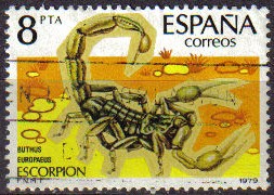 ESPAÑA 1979 2533 Sello VIII Fauna. Invertebrados. Escorpión Usado
