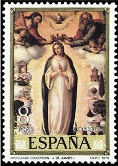 ESPAÑA 1979 2537 Sello Nuevo Día del Sello. Juan de Juanes IV Cent. de su Muerte Inmaculada Concepci
