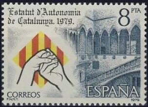 ESPAÑA 1979 2546 Sello Nuevo Proclamacion del Estatuto de Autonomia de Cataluña