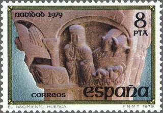 ESPAÑA 1979 2550 Sello Nuevo Navidad. San Pedro el Viejo (Huesca). El Nacimiento