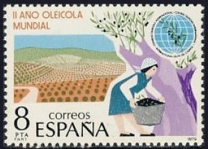 ESPAÑA 1979 2557 Sello Nuevo II Año Oleicola Internacional Recogida de la Aceituna