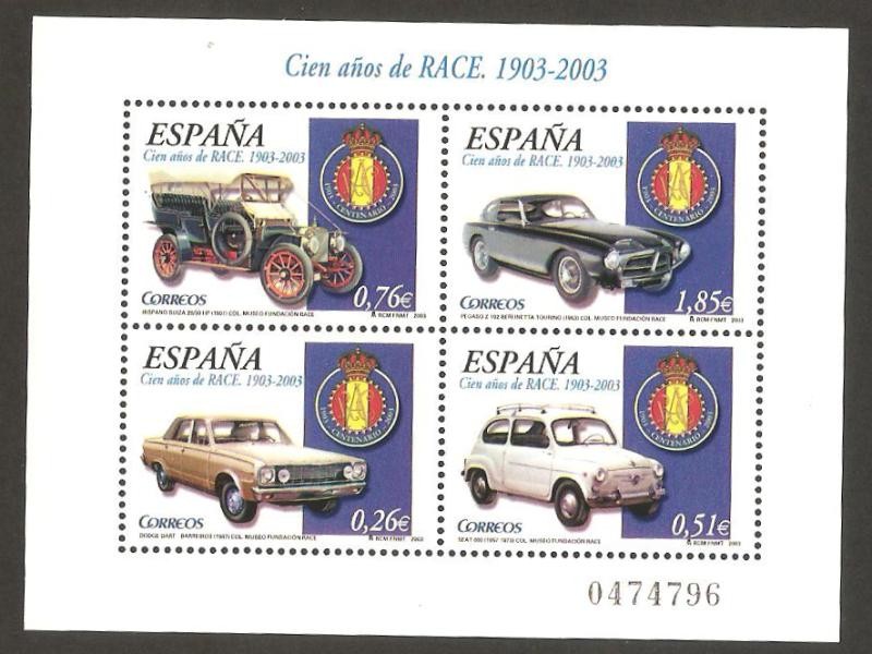 3996 - Cien años del Real Automóvil Club de España (RACE)