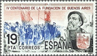 ESPAÑA 1980 2584 Sello Nuevo IV Cent. de la Fundación Buenos Aires. Juan de Garay Yvert2225 Scott222