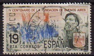 ESPAÑA 1980 2584 Sello IV Cent. de la Fundación Buenos Aires. Juan de Garay Yvert2225 Scott2220