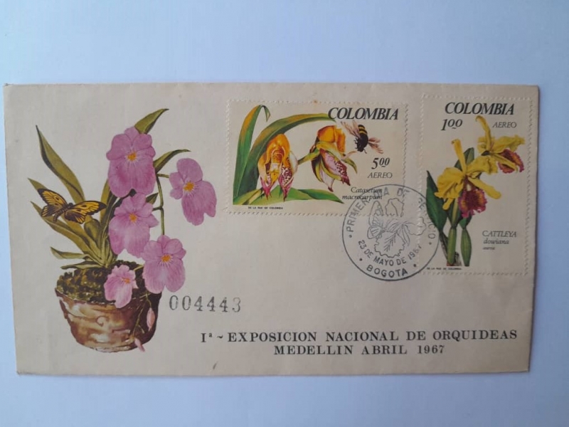 Primera Exposición Nacional de Orquídeas- Medellín Abril 1967-Correo Primer Día de Servicio-23-V-67