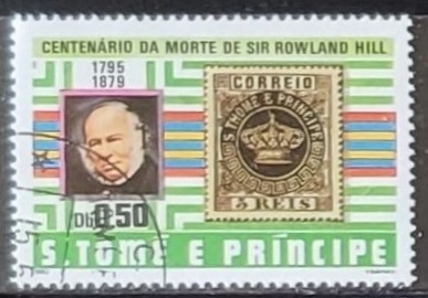 Sir Rowland Hill y sello de 18691869