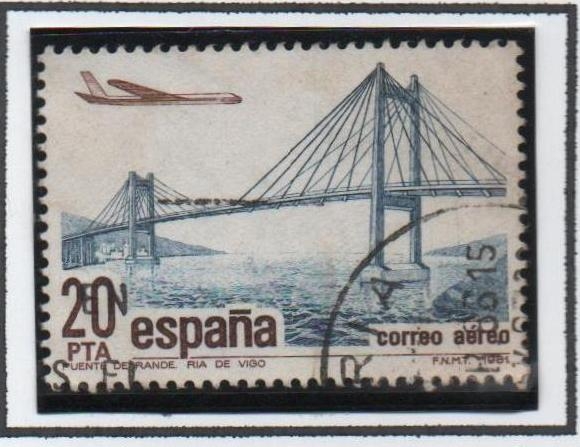 Correo aéreo: Puente d' Rande sobre la Ria