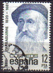 ESPAÑA 1981 2643 Sello Centenarios Personajes José Maria Iparraguirre (1820-1881) Usado Yvert2271 Sc