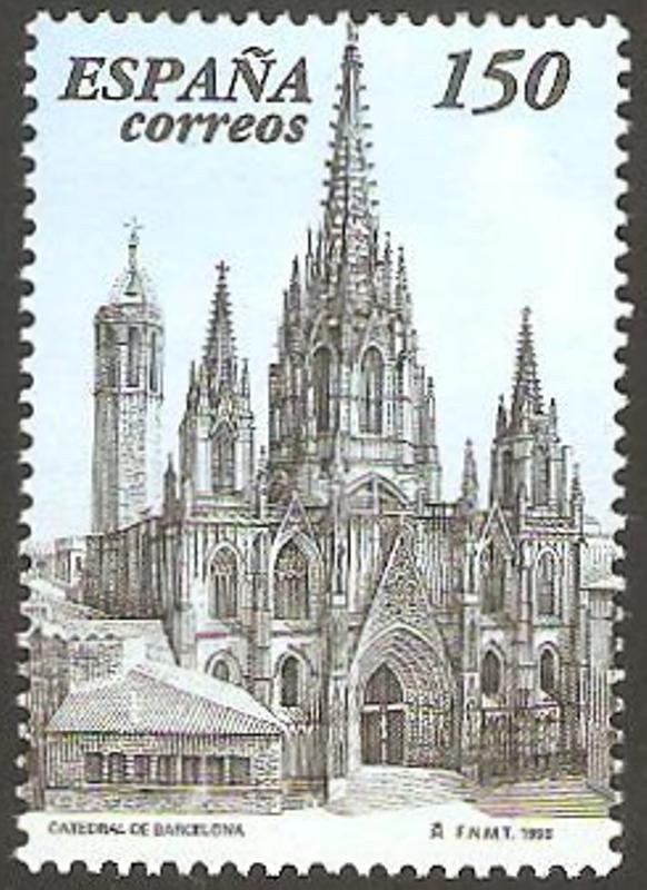 3556 - exposicion filatelica nacional exfilna 98, catedral de barcelona
