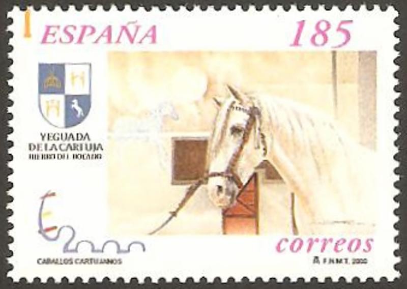 3728 - exposicion mundial de filatelia españa 2000, caballo cartujano