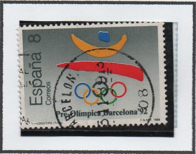 Barcelona'92 I serie Preolímpica: Logo y aros Olímpicos