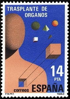 ESPAÑA 1982 2669 Sello Nuevo Transplante de organos, Alegoria Yvert2291 Scott2297