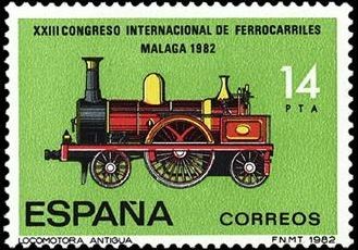 ESPAÑA 1982 2671 Sello Nuevo XXIII Congreso Internacional de Ferrocarriles Locomotora 111