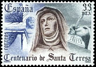 ESPAÑA 1982 2674 Sello Nuevo IV Centenario de la Muerte de Santa Teresa de Avila Yvert2296 Scott2302