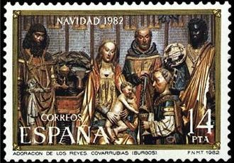 ESPAÑA 1982 2681 Sello Nuevo Navidad La Adoración de los Reyes Magos Colegiata Covarrubias Burgos