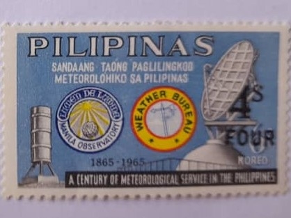 Ciclo Meteorológico de Cien Años en Filipinas (1865-1965)-Emblema del Observatorio y oficina en Mani