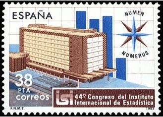 ESPAÑA 1983 2718 Sello Nuevo 44º Congreso del Instituto Internacional de Estadistica Yvert2337 Scott