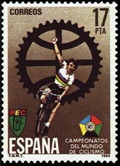 ESPAÑA 1984 2772 Sello Nuevo Campeónato del Mundo Ciclismo Cartel anunciador Yvert2388 Scott2389