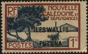 Nueva caledonia, archipiélago de Oceanía. Embarcación en la punta de los manglares. 1928 1 centavo.